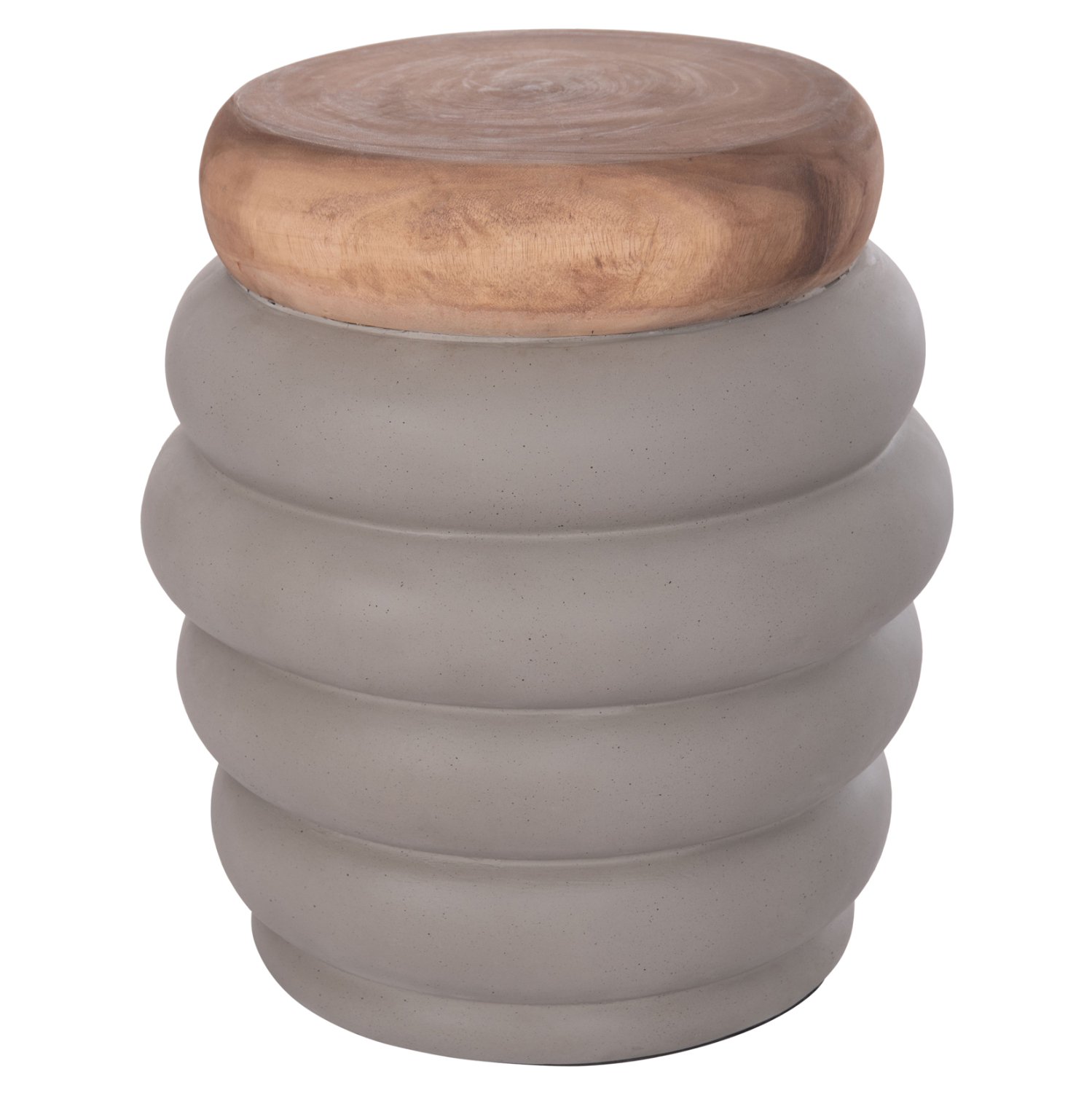 ΣΚΑΜΠΟ PUFFAT HM18172.03 FIBER CEMENT ΓΚΡΙ- ΞΥΛΟ TEAK TOP Φ45x46Υεκ.