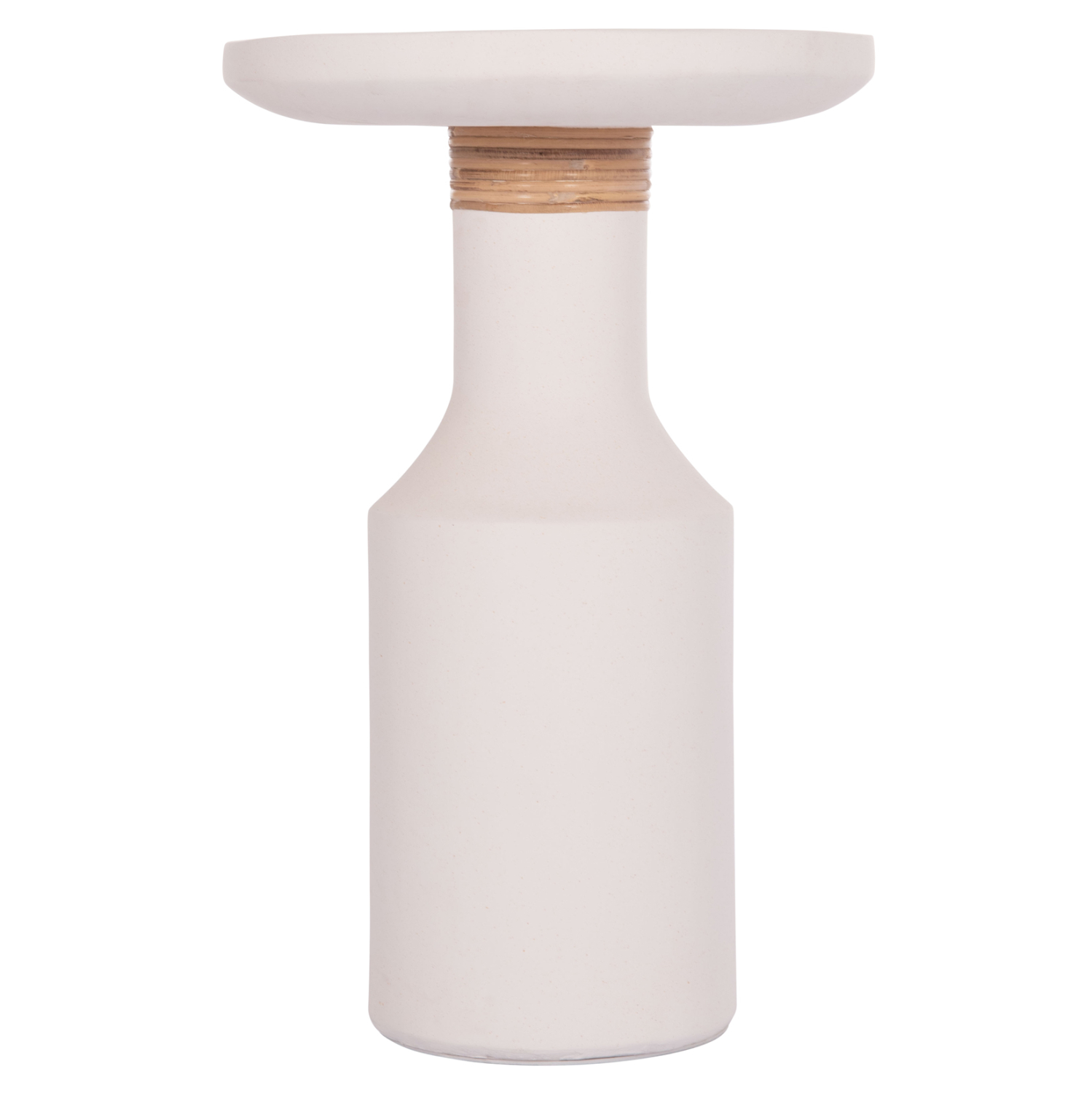 ΒΟΗΘΗΤΙΚΟ ΤΡΑΠΕΖΙ TRED(T) HM18169.02 FIBER CEMENT ΛΕΥΚΟ-ΦΥΣΙΚΟ RATTAN--Φ40x61Υεκ.