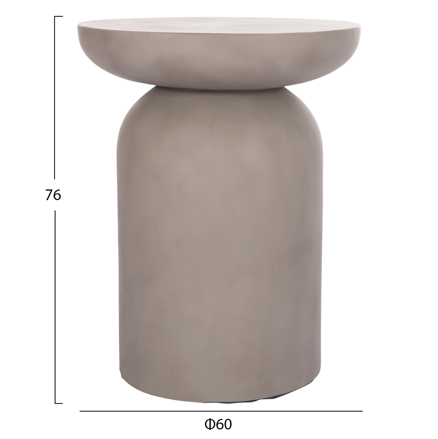 ΒΟΗΘΗΤΙΚΟ ΤΡΑΠΕΖΙ ANNA HM18160.03 FIBER CEMENT ΣΕ ΓΚΡΙ--Φ60x76Υεκ.