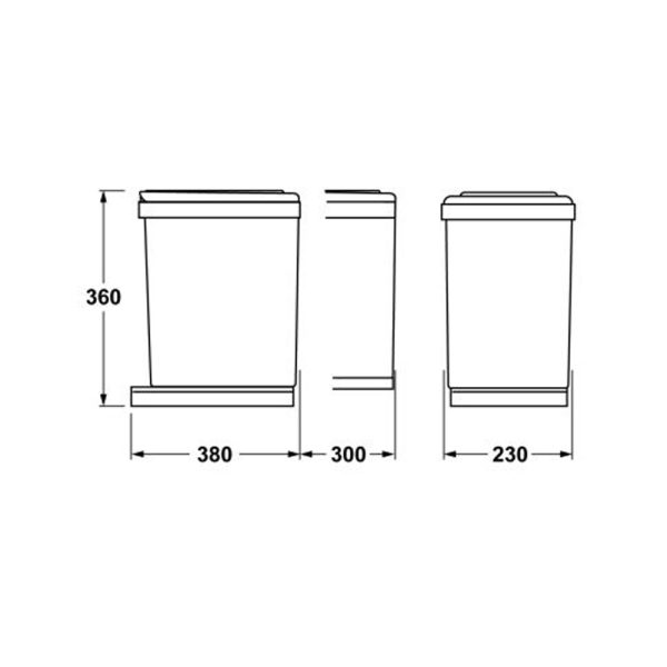 Gollinucci Κάδος Απορριμμάτων Πλαστικός Λευκός 16lt