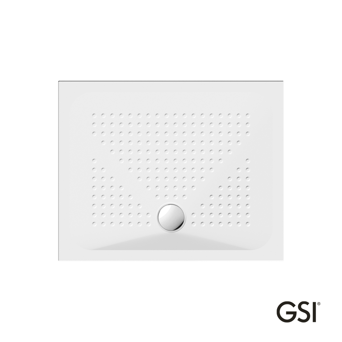 Ντουζιέρα Πορσελάνης Παραλληλόγραμμη 100x80 h.4 (4385) antislip Φ90 GSI White