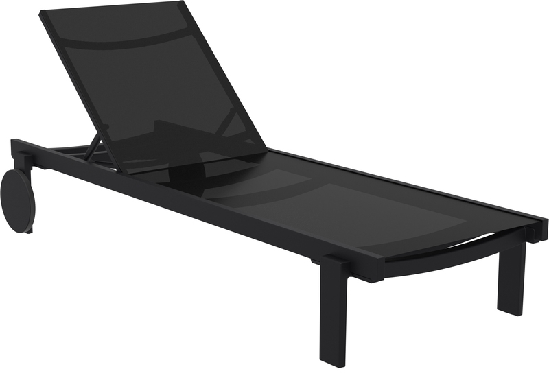 CASABLANCA ΞΑΠΛΩΣΤΡΑ BLACK/BLACK ΑΛΟΥΜ-ΠΟΛ/ΝΙΟΥ 74X190X31εκ.