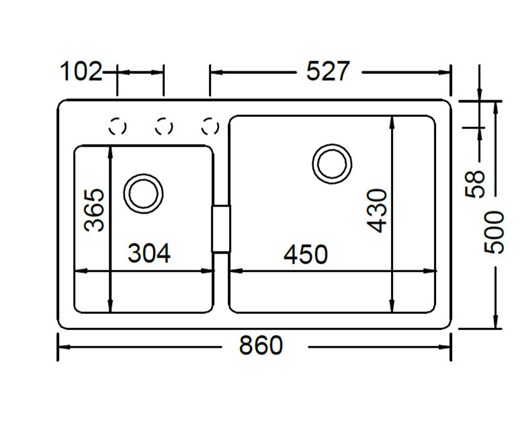 Schock Cristadur Mono 15290-1402 Ένθετος Νεροχύτης 86x50cm Puro