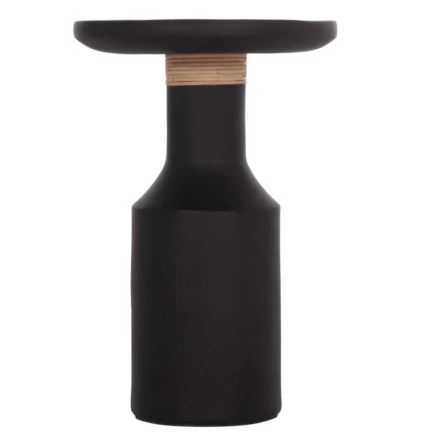 ΒΟΗΘΗΤΙΚΟ ΤΡΑΠΕΖΙ TRED(T) HM18169.01 FIBER CEMENT ΜΑΥΡΟ-ΦΥΣΙΚΟ RATTAN--Φ40x61Υεκ.