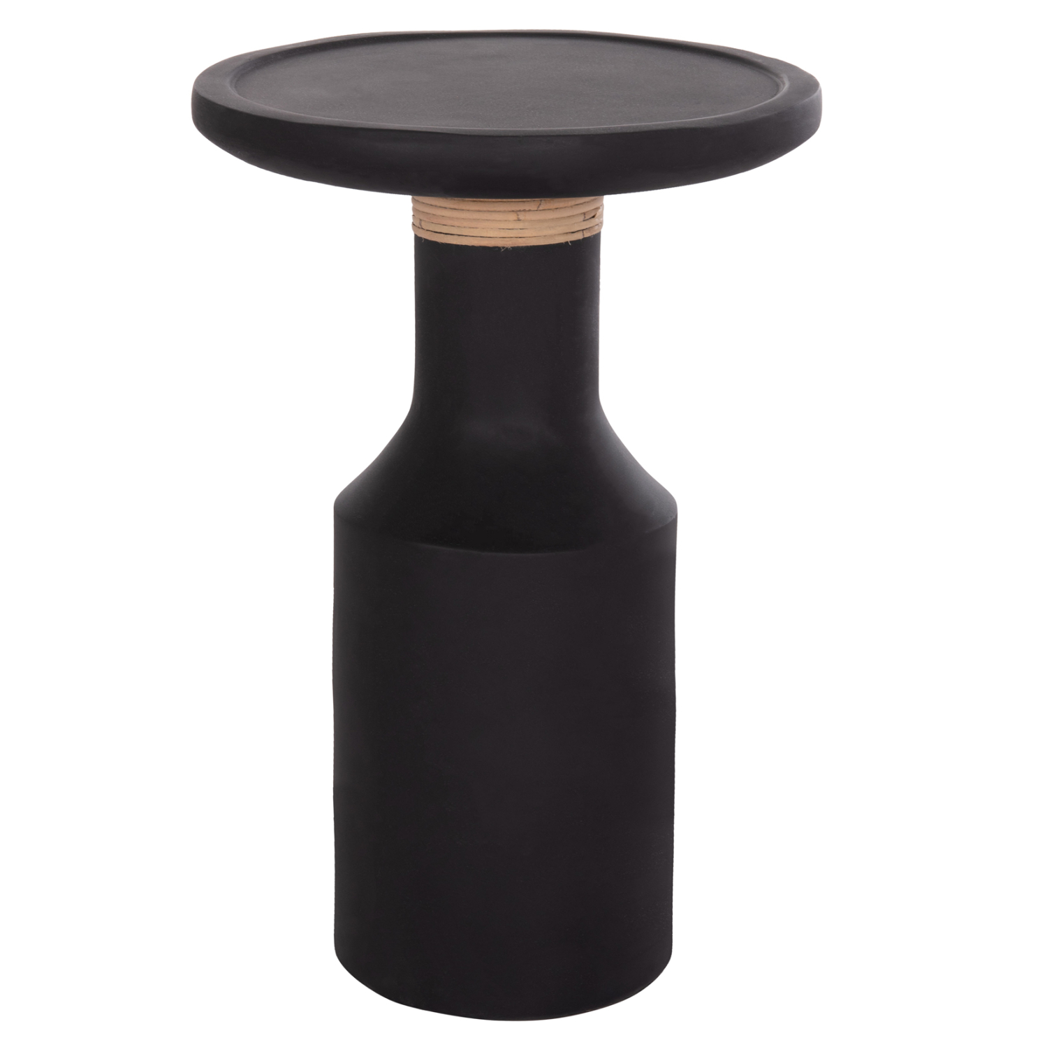 ΒΟΗΘΗΤΙΚΟ ΤΡΑΠΕΖΙ TRED(T) HM18169.01 FIBER CEMENT ΜΑΥΡΟ-ΦΥΣΙΚΟ RATTAN--Φ40x61Υεκ.