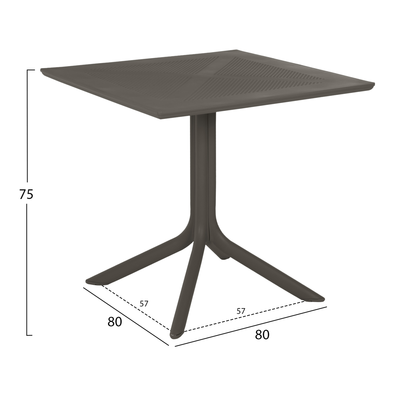 ΤΡΑΠΕΖΙ ΠΟΛΥΠΡΟΠΥΛΕΝΙΟΥ ΤΕΤΡΑΓΩΝΟ LUNAR HM5930.15 DARK OLIVE 80x80x75Yεκ.