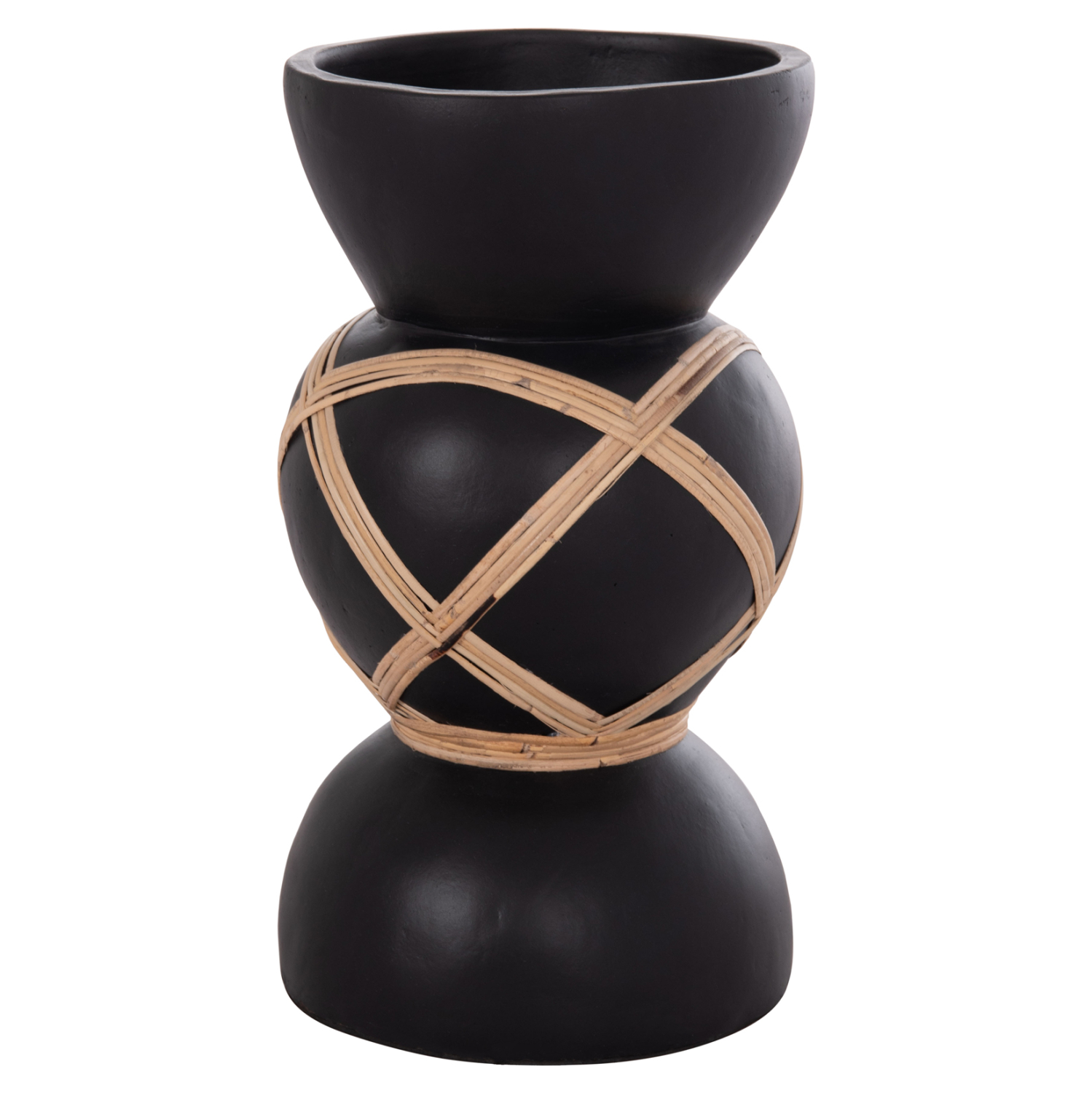 ΔΙΑΚΟΣΜΗΤΙΚΟ ΒΑΖΟ ΔΑΠΕΔΟΥ MAYNARD HM4672.01S TERRACOTTA ΜΑΥΡΟ-RATTAN Φ27.5x50Υ