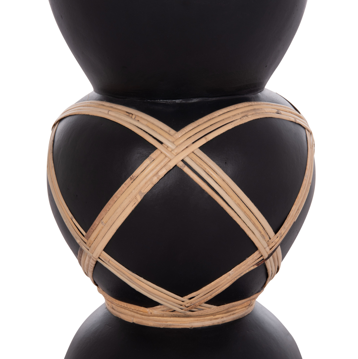 ΔΙΑΚΟΣΜΗΤΙΚΟ ΒΑΖΟ ΔΑΠΕΔΟΥ MAYNARD HM4672.01S TERRACOTTA ΜΑΥΡΟ-RATTAN Φ27.5x50Υ