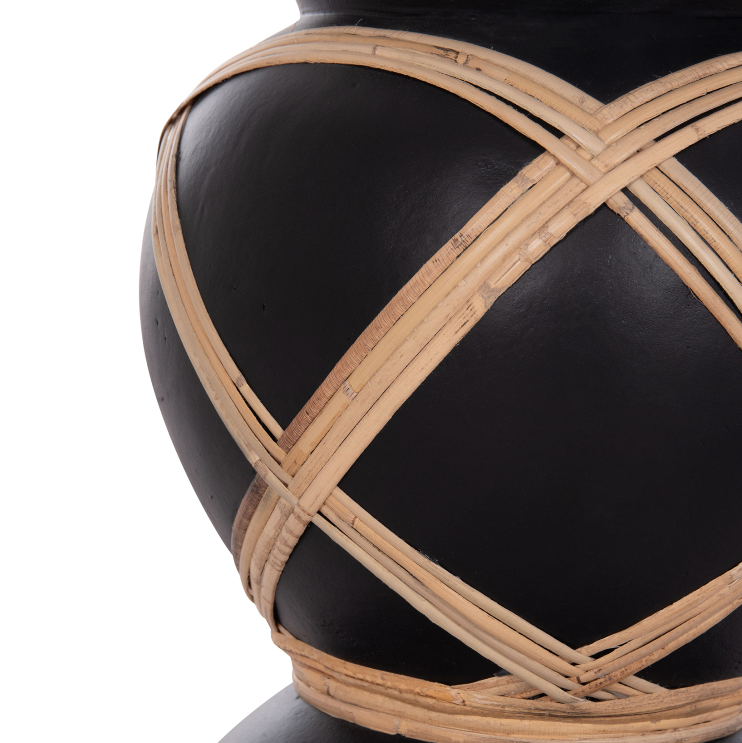 ΔΙΑΚΟΣΜΗΤΙΚΟ ΒΑΖΟ ΔΑΠΕΔΟΥ MAYNARD HM4672.01S TERRACOTTA ΜΑΥΡΟ-RATTAN Φ27.5x50Υ