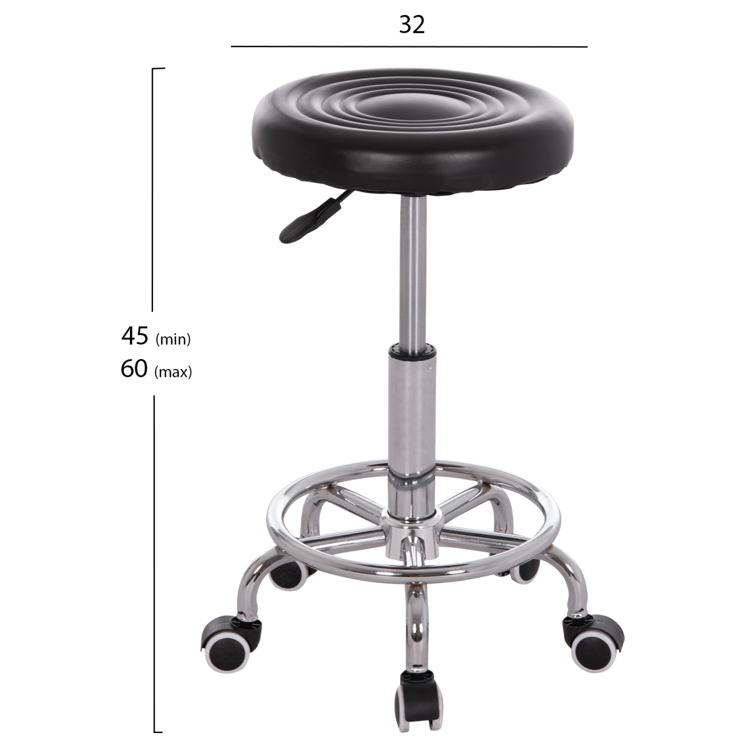 ΣΚΑΜΠΟ ΠΕΡΙΣΤΡΕΦΟΜΕΝΟ ΣΧΕΔΙΑΣΤΗΡΙΟΥ IRIS HM212.21 ΜΑΥΡΟ PU HOMEMARKT Φ32x45-60Υεκ.