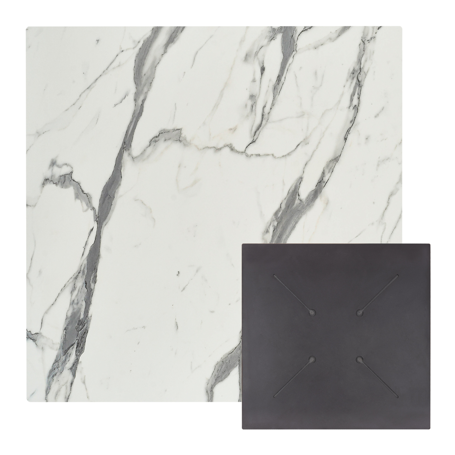 ΕΠΙΦΑΝΕΙΑ ΤΡΑΠΕΖΙΟΥ ΤΕΤΡΑΓΩΝΗ HPL HM5839.31 WHITE MARBLE 80x80εκ