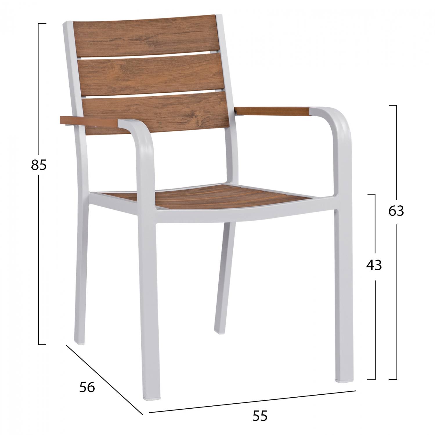 ΣΕΤ ΤΡΑΠΕΖΑΡΙΑΣ 5ΤΜΧ ΤΡΑΠ. 150Χ90 & ΠΟΛ/ΝΕΣ ΑΛΟΥΜΙΝΙΟΥ ΜΕ POLYWOOD ΛΕΥΚΕΣ HM11706.01