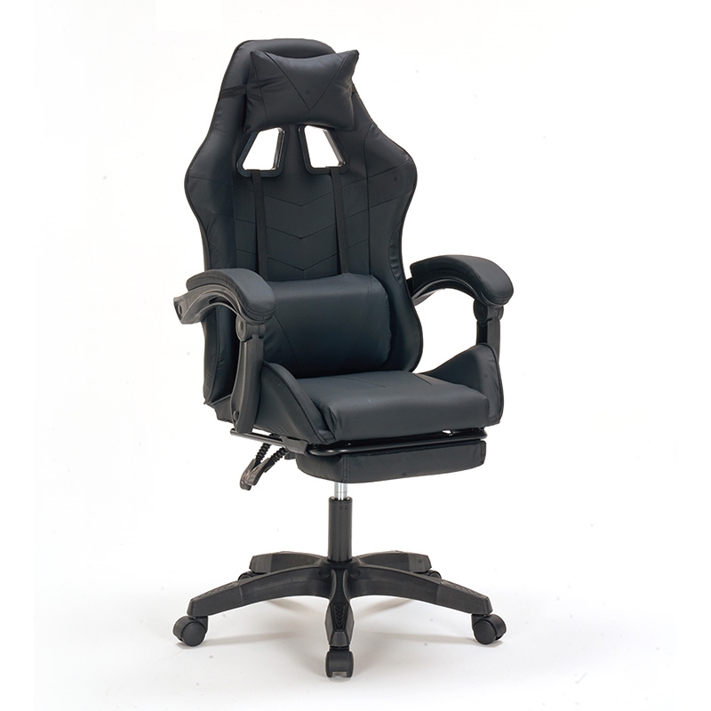 A9937 ΜΑΥΡΟ PVC ΠΟΛΥΘΡΟΝΑ GAMING/ΜΕ ΥΠΟΠΟΔΙΟ 64X59X43-112/53-125εκ.