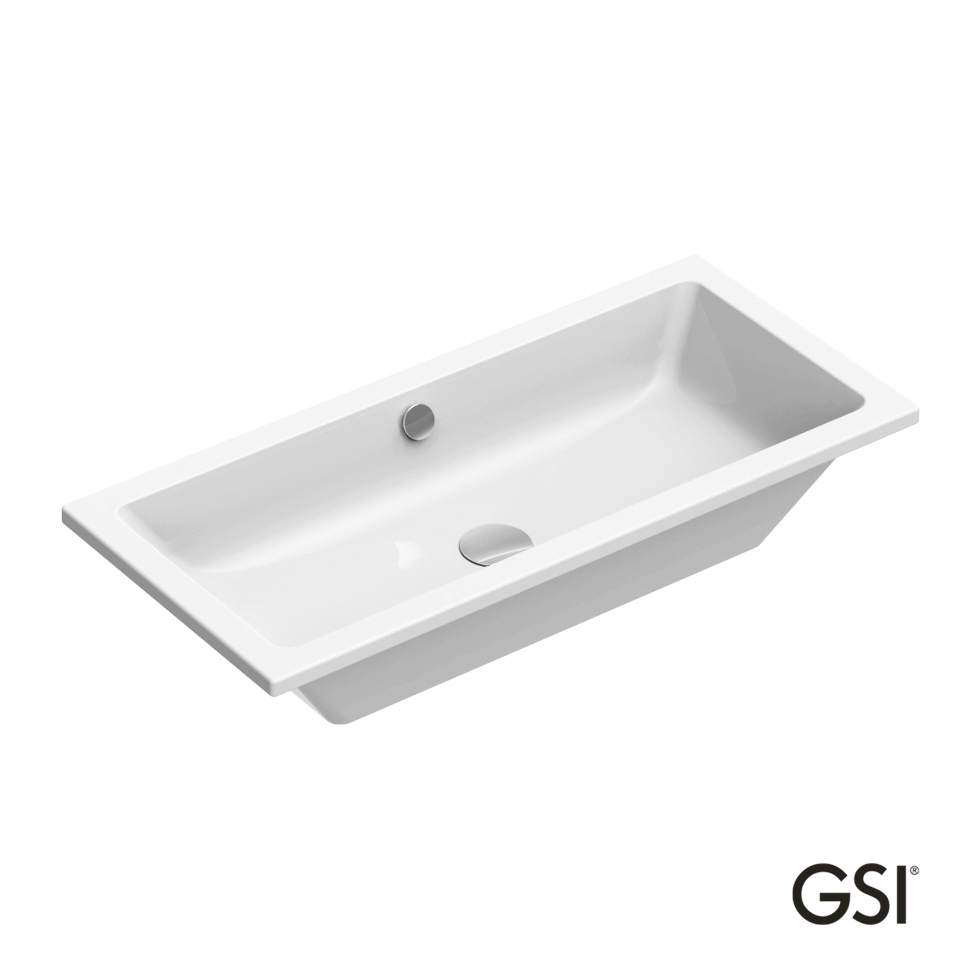 Νιπτήρας Πορσελάνης Kube 80x37 υποενθετος (+fissk) GSI White