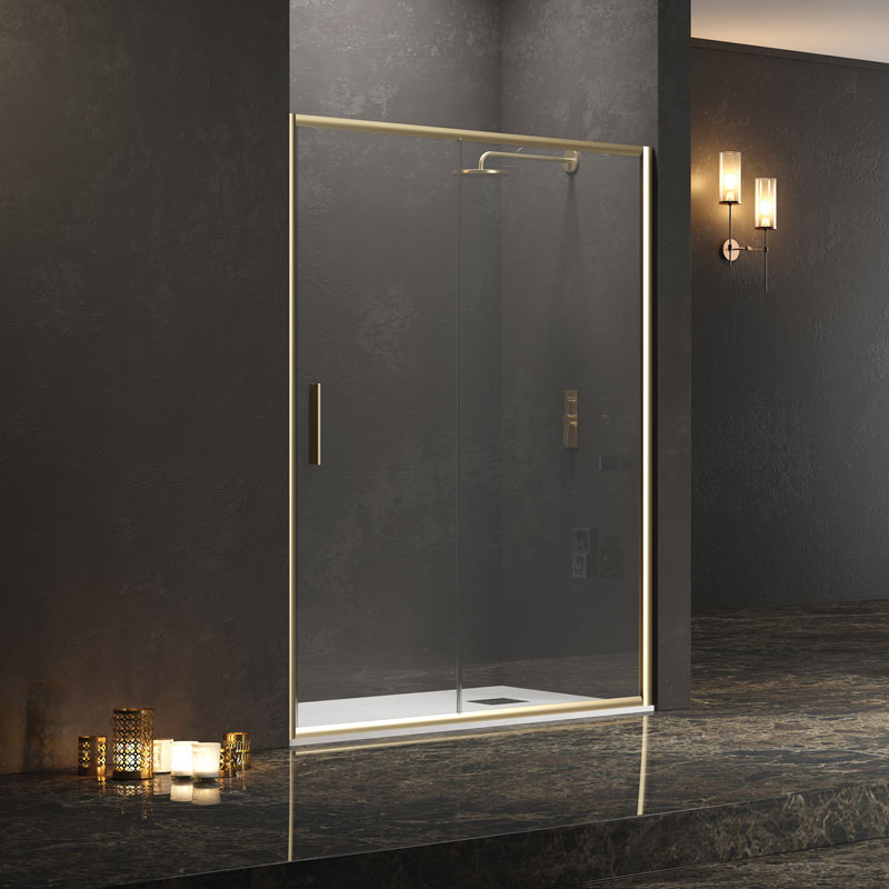 Καμπίνα από τοίχο σε τοίχο με διάφανο κρύσταλλο EFE 400 Gold KARAG 120x190cm