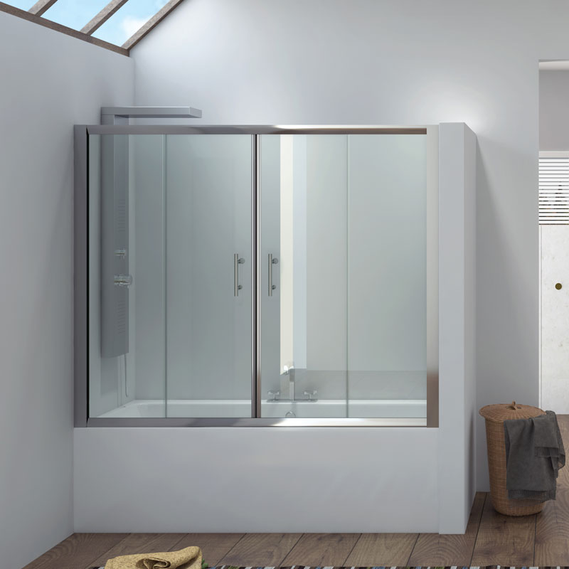 Καμπίνα μπανιέρας από τοίχο σε τοίχο με διάφανο κρύσταλλο FLORA 300 KARAG 160x148cm