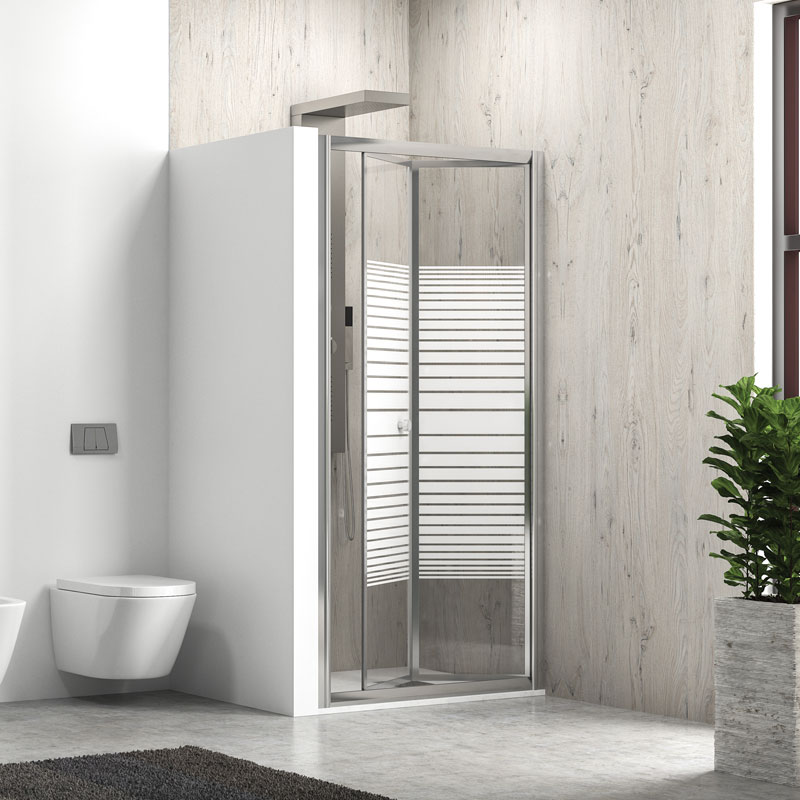 Καμπίνα σπαστή από τοίχο σε τοίχο με σεριγραφάτο κρύσταλλο M4S Cromo KARAG 86x180cm