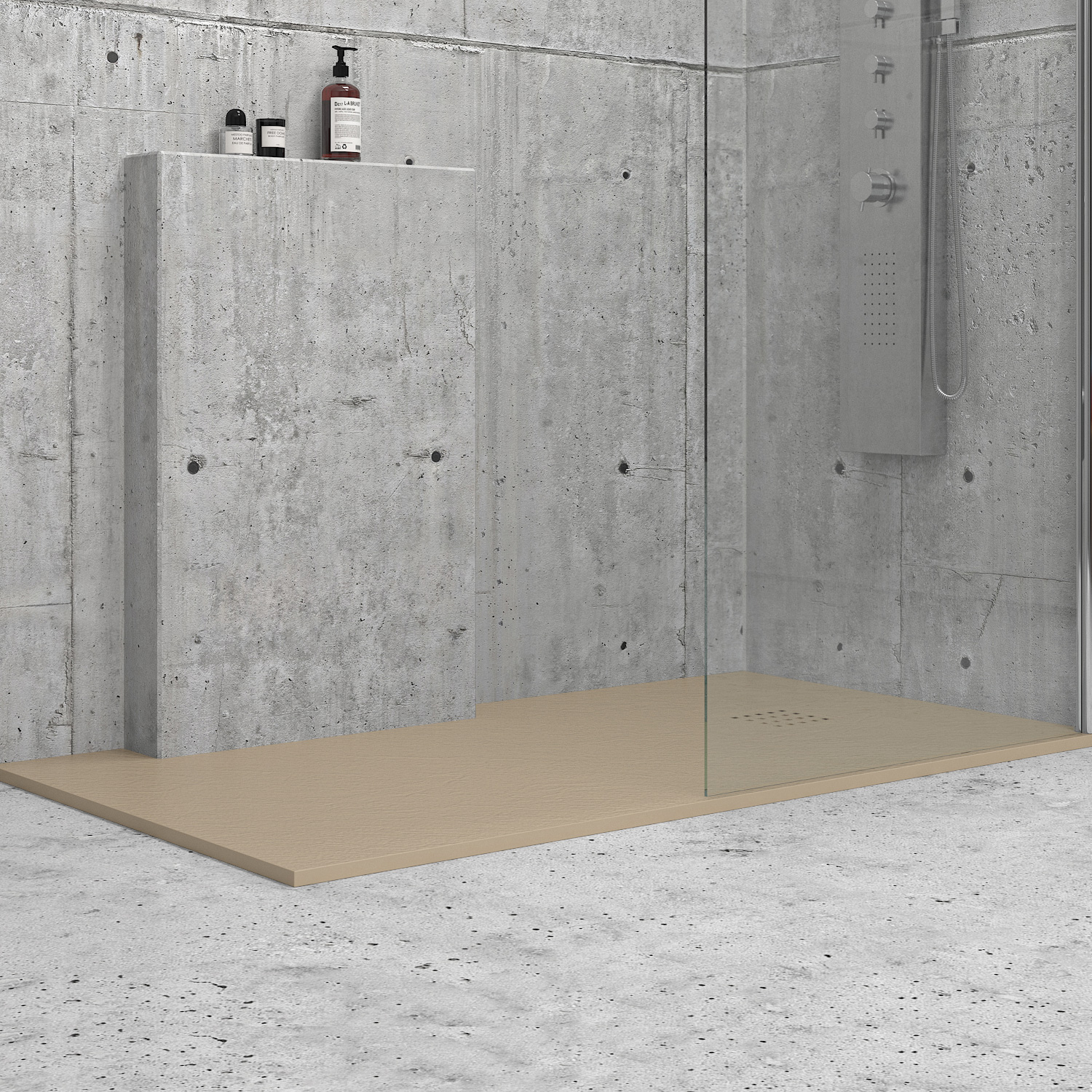 Ντουζιέρα ορθογώνια υψηλής αντοχής CLASSIC Beige KARAG 120x80cm