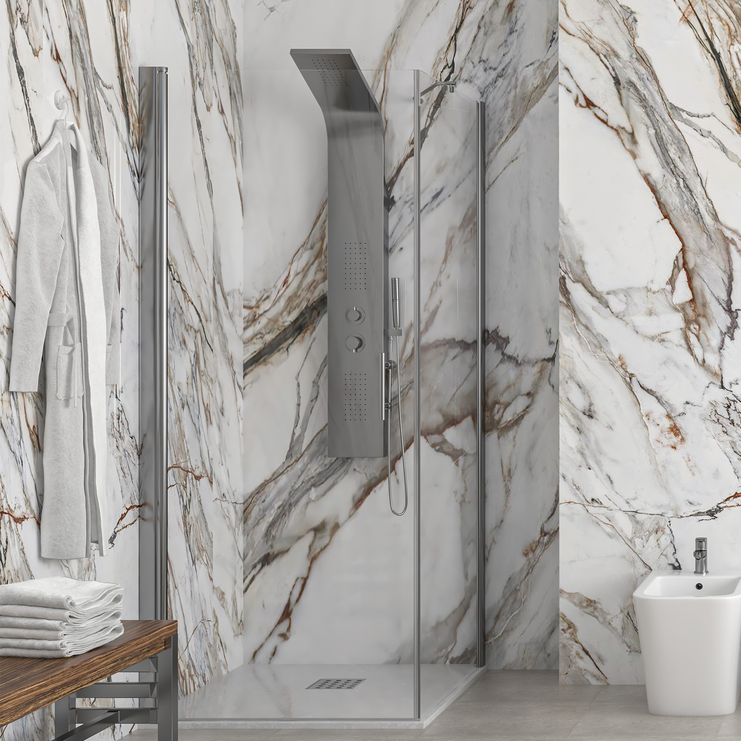 Σταθερό διαχωριστικό ντουζιέρας με διάφανο κρύσταλλο S 28F ALTO Cromo KARAG 120x200cm