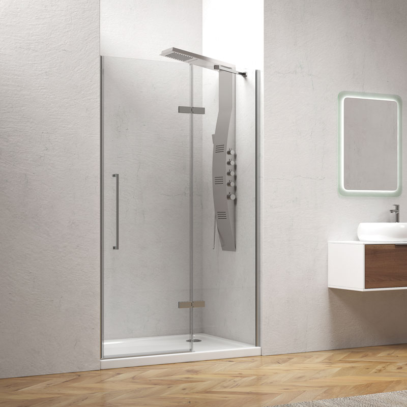 Καμπίνα από τοίχο σε τοίχο με διάφανο κρύσταλλο TINOS 400 Cromo KARAG 120x200cm