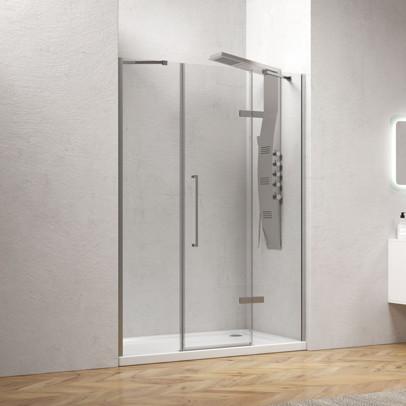 Καμπίνα από τοίχο σε τοίχο με διάφανο κρύσταλλο TINOS 600 Cromo KARAG 140x200cm (σταθερό 36cm)