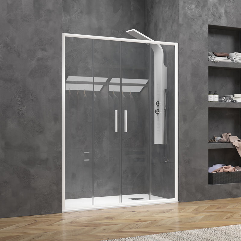 Καμπίνα από τοίχο σε τοίχο με διάφανο κρύσταλλο EFE 600 White KARAG 200x190cm