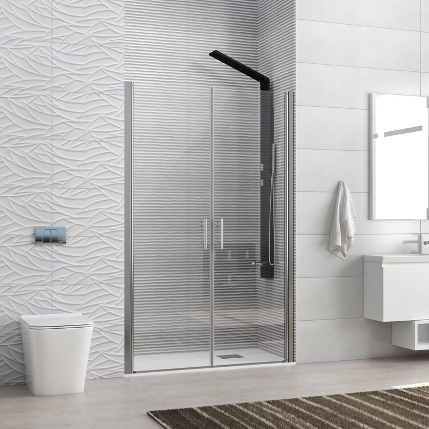 Καμπίνα από τοίχο σε τοίχο με διάφανο κρύσταλλο S 28 ALTO SALLON Cromo KARAG 120x200cm