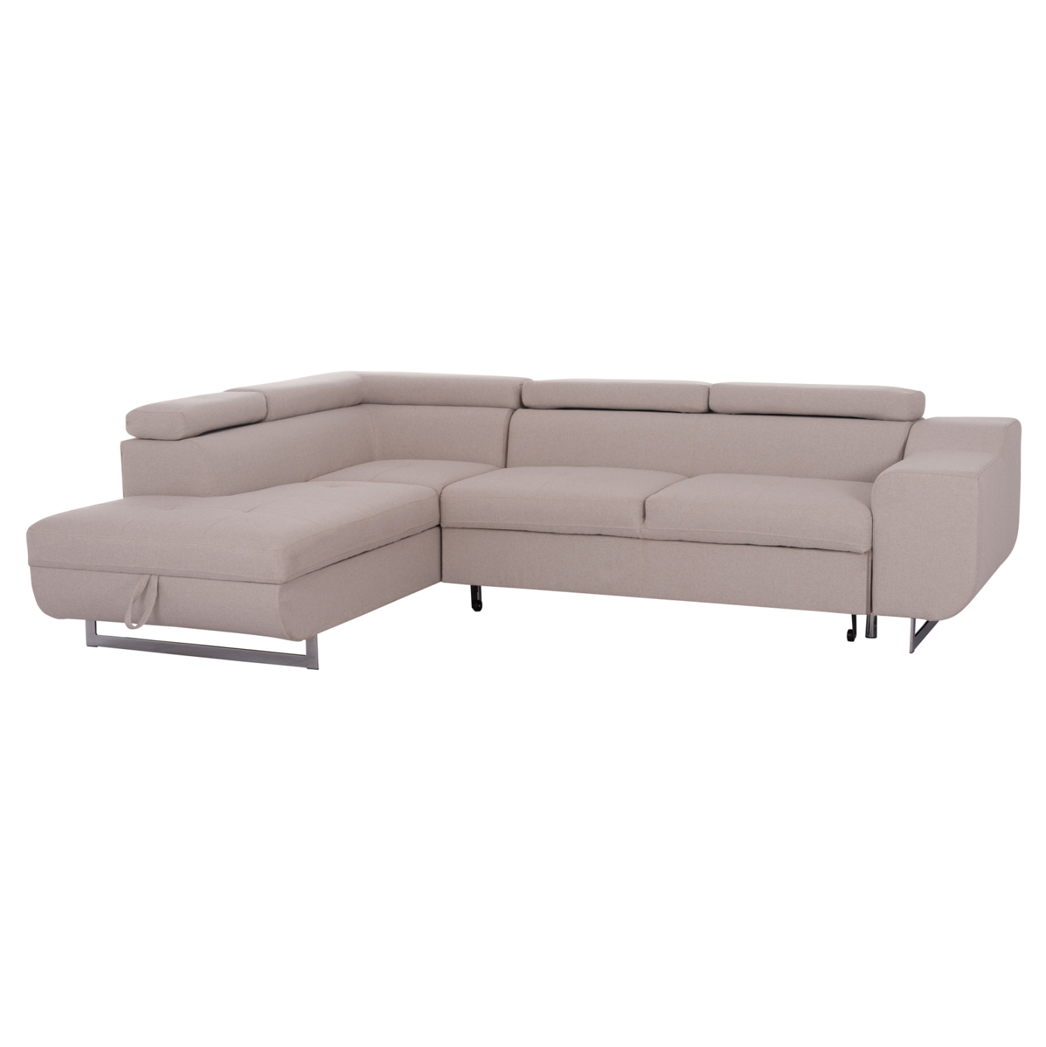 ΓΩΝΙΑΚΟΣ ΚΑΝΑΠΕΣ-ΚΡΕΒΑΤΙ ΜΕ ΑΠΟΘ.ΧΩΡΟ ENCORE HM3301.03L ΜΠΕΖ ΥΦΑΣΜΑ 285x205x90Υεκ.