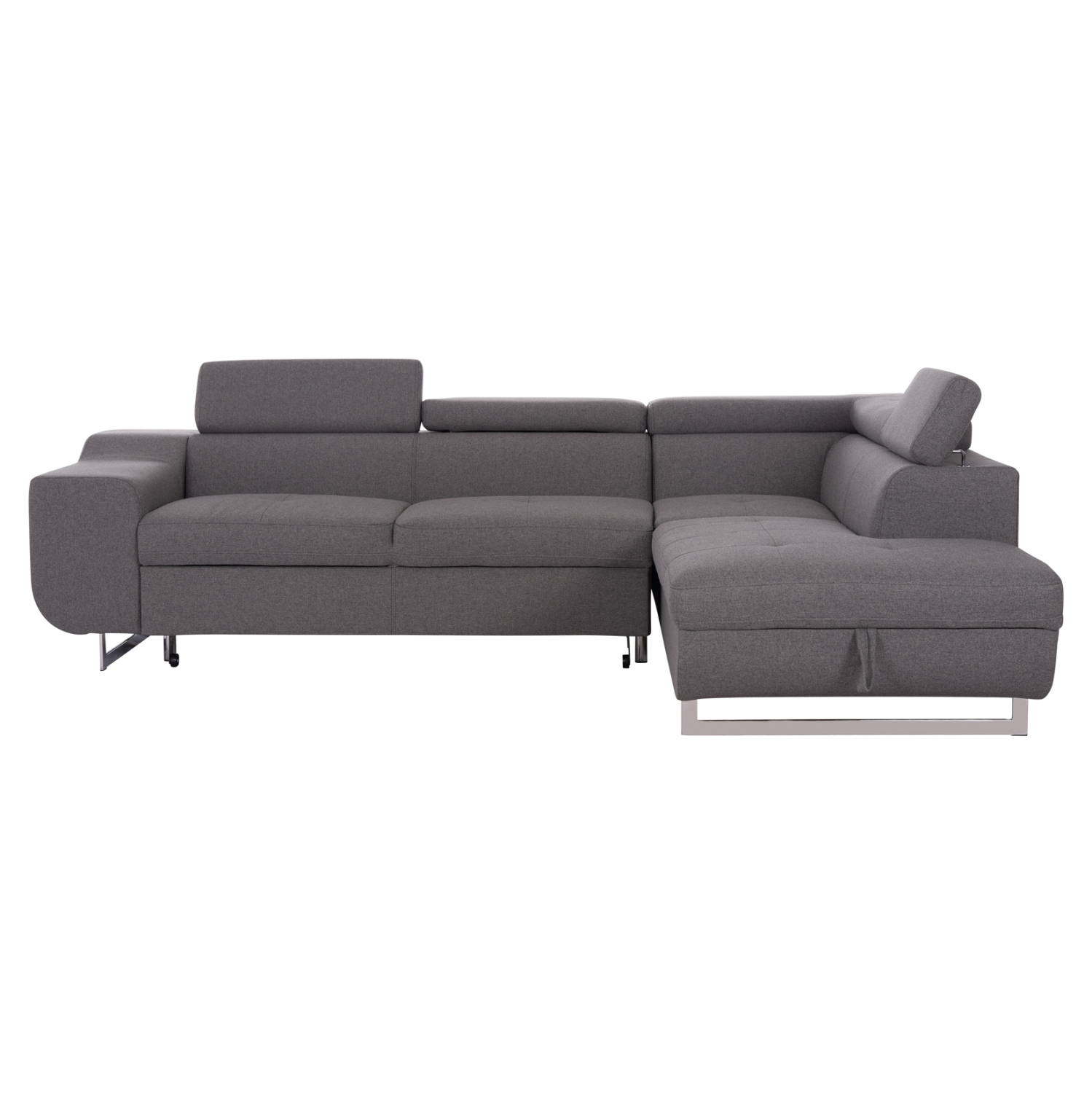 ΓΩΝΙΑΚΟΣ ΚΑΝΑΠΕΣ-ΚΡΕΒΑΤΙ ΜΕ ΑΠΟΘ.ΧΩΡΟ ENCORE HM3301.01R ΓΚΡΙ ΥΦΑΣΜΑ 285x205x90Υεκ.