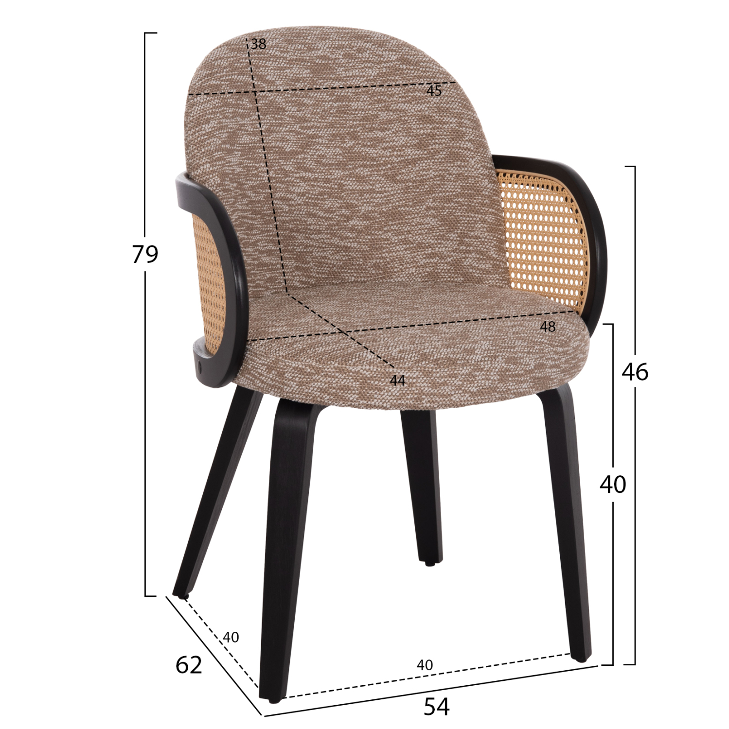 ΠΟΛΥΘΡΟΝΑ ΤΡΑΠΕΖΑΡΙΑΣ BECKER HM18246.03 PLYWOOD ΜΑΥΡΟ--ΚΑΦΕ ΥΦΑΣΜΑ 54x62x79Υεκ.