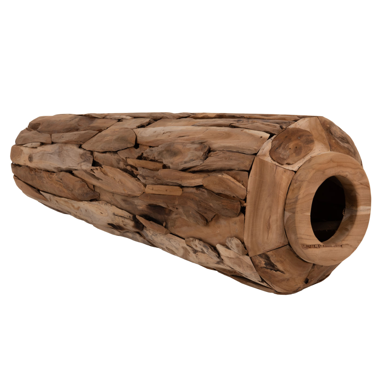 ΔΙΑΚΟΣΜΗΤΙΚΟ ΒΑΖΟ ΔΑΠΕΔΟΥ ZENIA HM7921 ΑΠΟ ΚΟΜΜΑΤΙΑ ΑΝΑΚΥΚΛΩΜΕΝΟΥ ΞΥΛΟΥ TEAK ΣΕ ΦΥΣΙΚΟ Φ50x120Υ εκ.