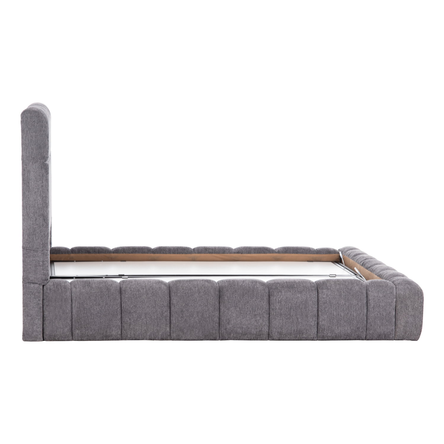 ΚΡΕΒΑΤΙ RAMON ΜΕ ΑΠΟΘ. ΧΩΡΟ HM720.22 ΥΦΑΣΜΑ TEDDY ΓΚΡΙ-ΓΙΑ ΣΤΡΩΜΑ 160x200εκ