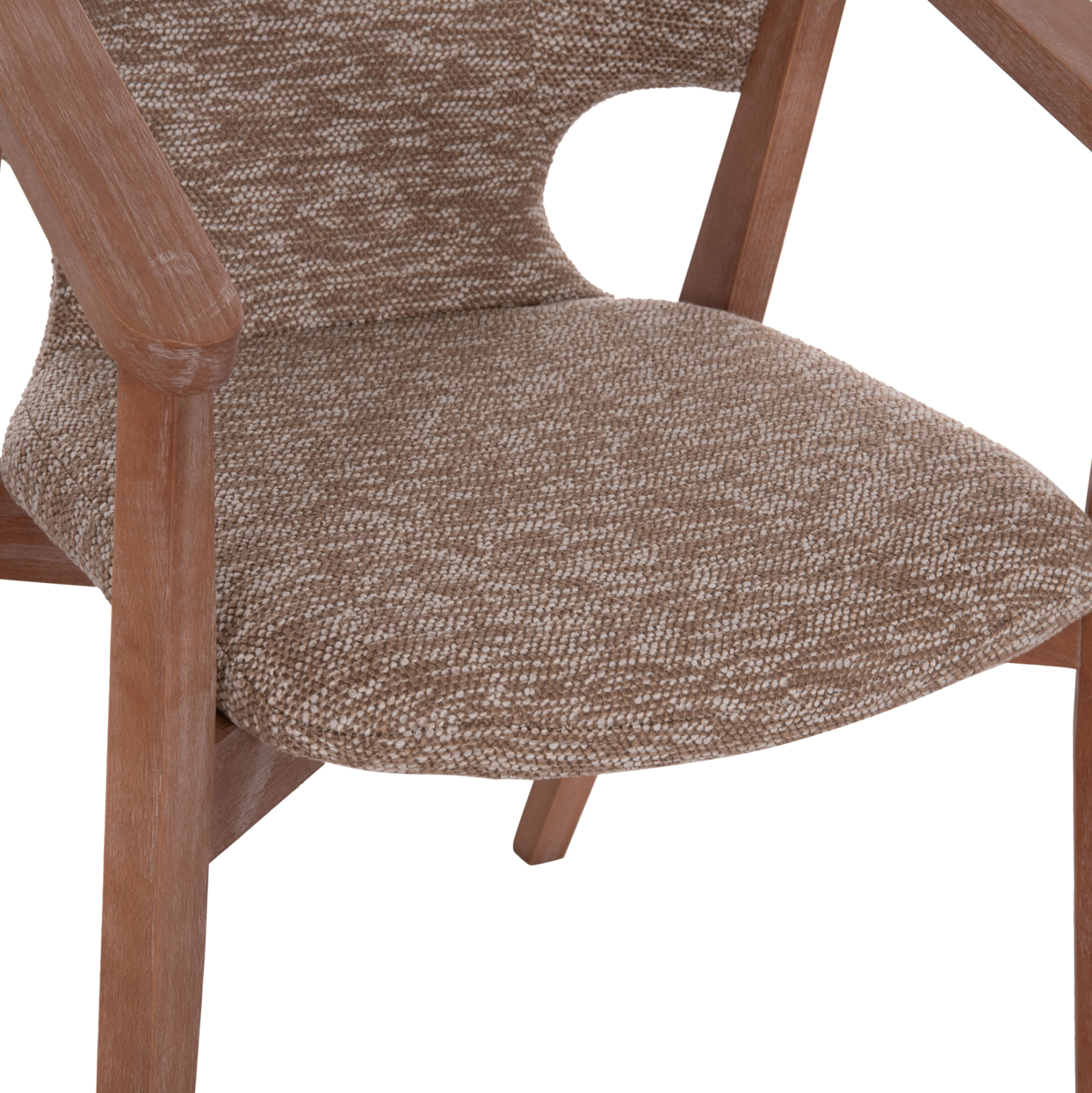 ΠΟΛΥΘΡΟΝΑ YEGER HM9995.03 ΞΥΛΟ ΟΞΙΑΣ ΣΕ WHITEWASH-ΚΑΦΕ ΥΦΑΣΜΑ 59x58x78Υεκ.