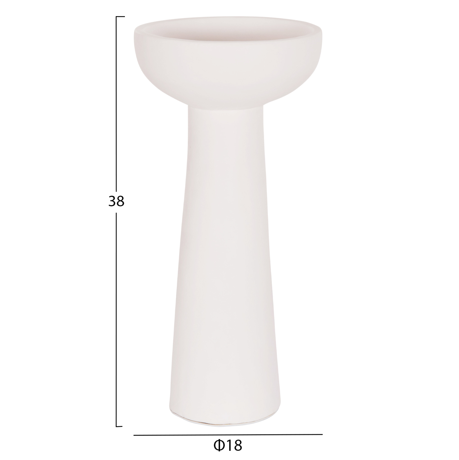 ΕΠΙΤΡΑΠΕΖΙΟ ΔΙΑΚΟΣΜΗΤΙΚΟ ΒΑΖΟ LEKKAN HM4664.02L ΤΕΡΑΚΟΤΑ ΣΕ ΛΕΥΚΟ--Φ18x38Υεκ.