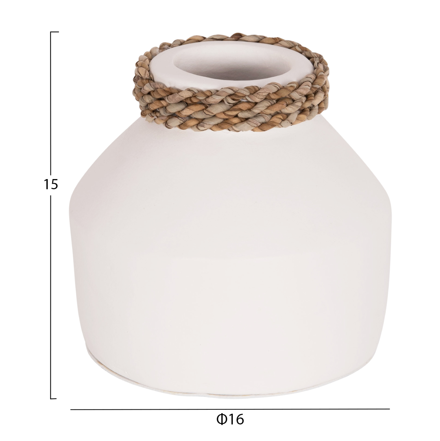 ΕΠΙΤΡΑΠΕΖΙΟ ΔΙΑΚΟΣΜΗΤΙΚΟ ΒΑΖΟ CAMMER HM4687.02XS ΤΕΡΑΚΟΤΑ ΣΕ ΛΕΥΚΟ--Φ16x15Υεκ.