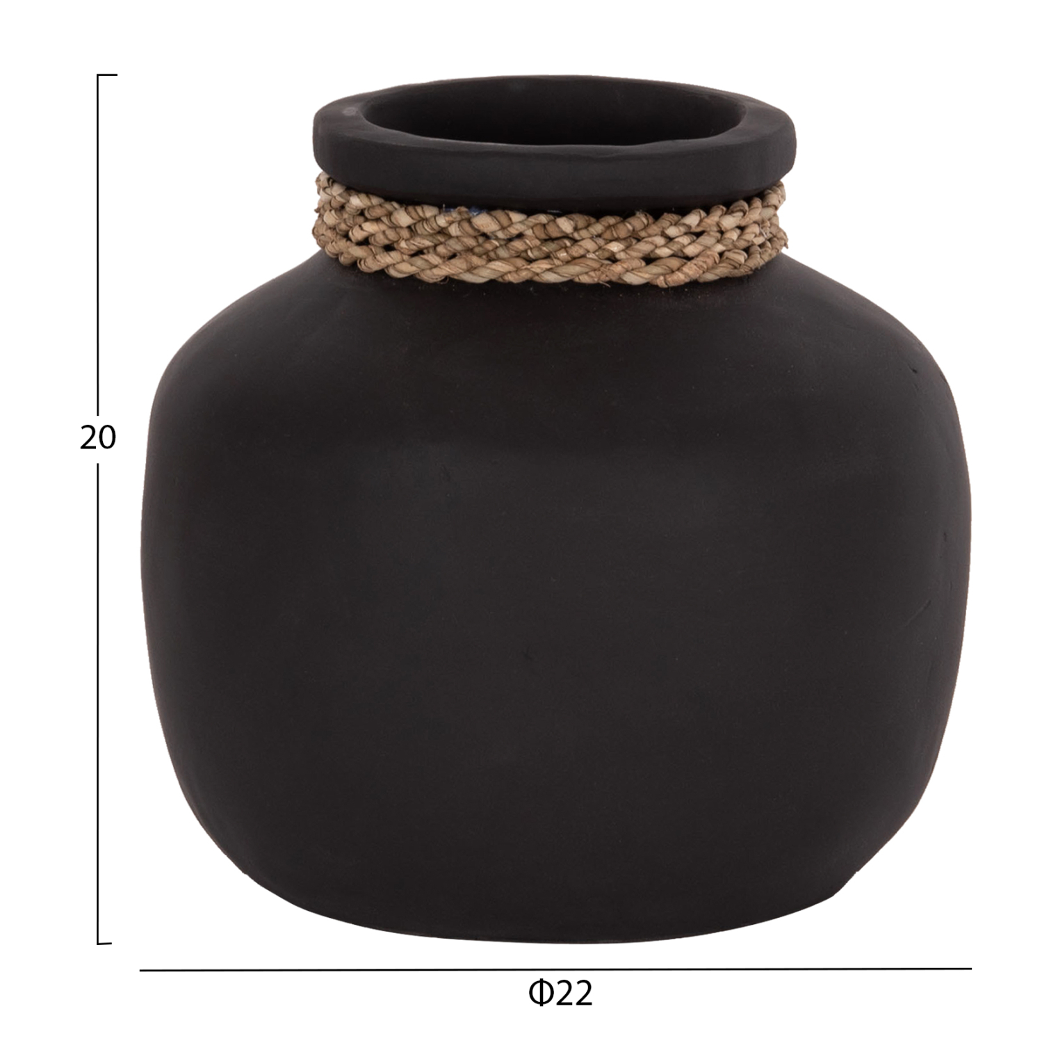 ΕΠΙΤΡΑΠΕΖΙΟ ΔΙΑΚΟΣΜΗΤΙΚΟ ΒΑΖΟ CAMMER HM4687.01S ΤΕΡΑΚΟΤΑ ΣΕ ΜΑΥΡΟ--Φ22x20Υεκ.