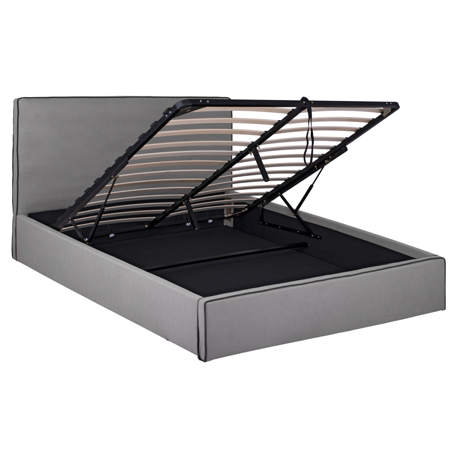 ΚΡΕΒΑΤΙ ΔΙΠΛΟ ΜΕ ΑΠΟΘ.ΧΩΡΟ & ΣΤΡΩΜΑ ALLIE HM21170 ΓΚΡΙ ΥΦΑΣΜΑ--ΓΙΑ 160x200εκ