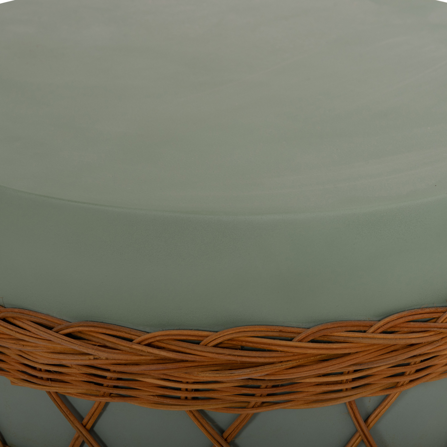 ΤΡΑΠΕΖΙ ΣΑΛΟΝΙΟΥ VILHENA HM18165 FIBER CEMENT ΠΡΑΣΙΝΟ-RATTAN ΦΥΣΙΚΟ Φ56x47Υεκ.