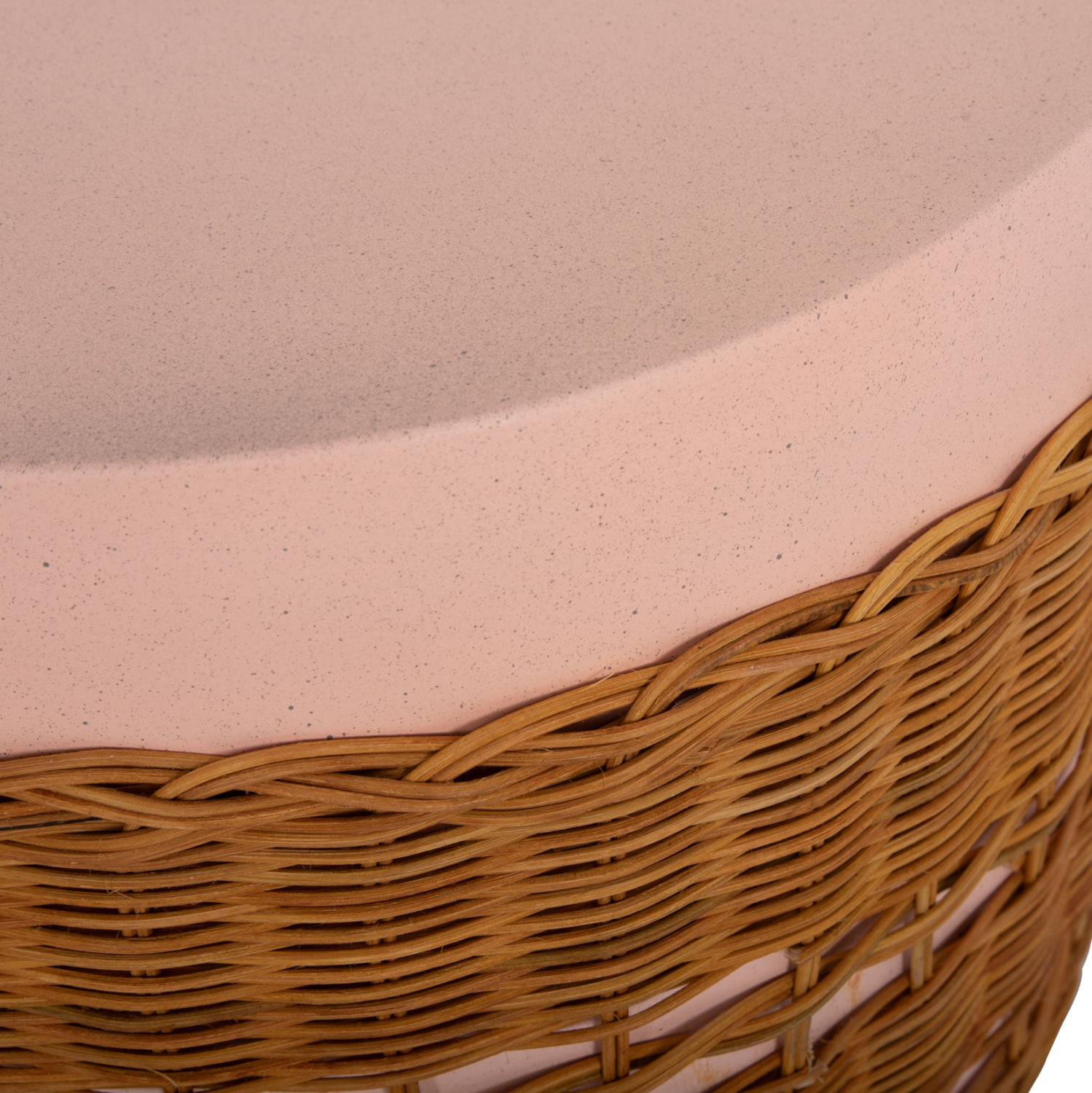 ΒΟΗΘΗΤΙΚΟ ΤΡΑΠΕΖΙ VILHENA HM18166 FIBER CEMENT ΡΟΖ-RATTAN ΦΥΣΙΚΟ Φ44.5x45Υεκ.