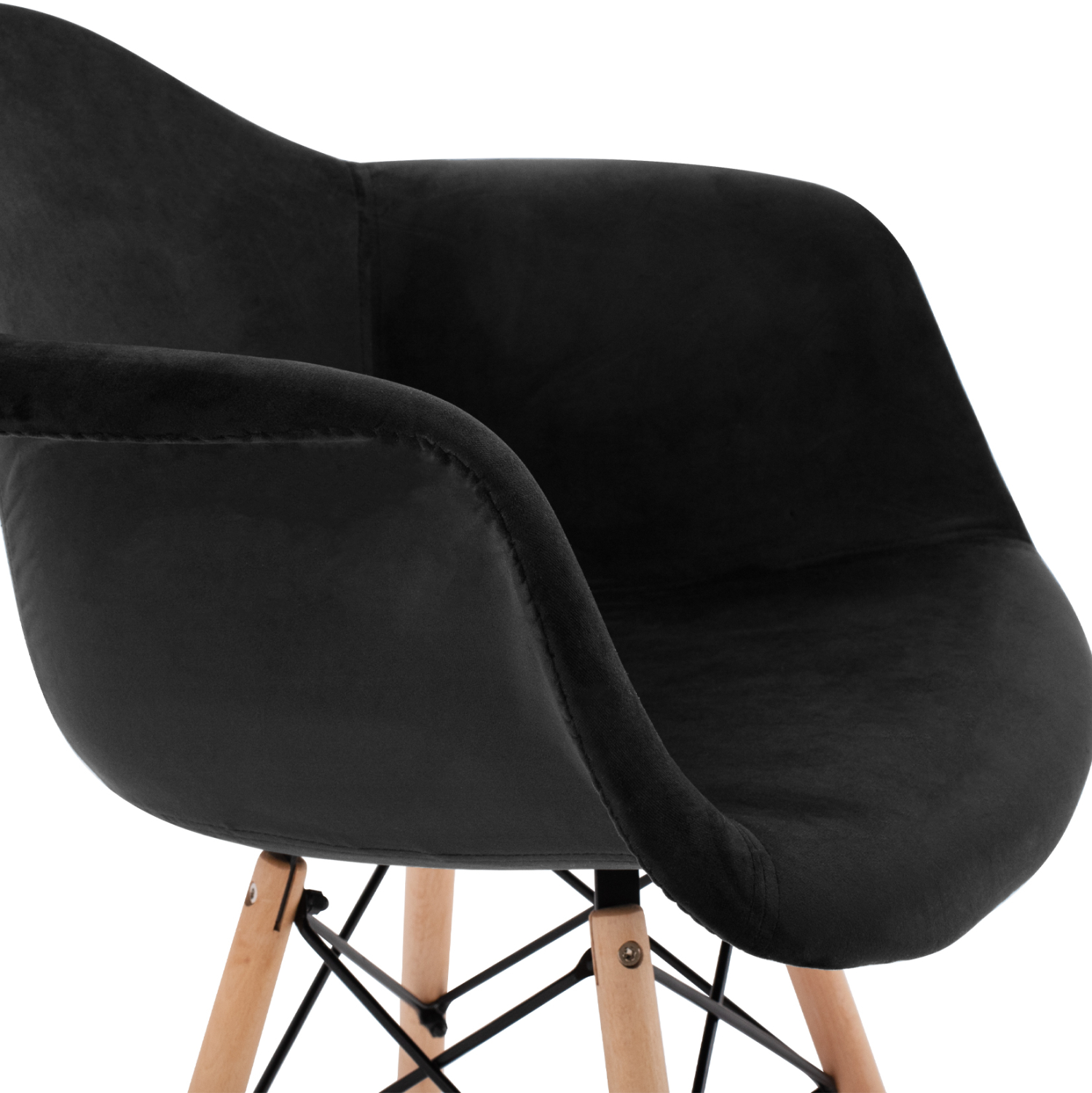 ΠΟΛΥΘΡΟΝΑ MIRTO HM8720.04 ΜΕ ΞΥΛΙΝΑ ΠΟΔΙΑ & ΒΕΛΟΥΔΟ ΜΑΥΡΟ 62x62x80Υ εκ.