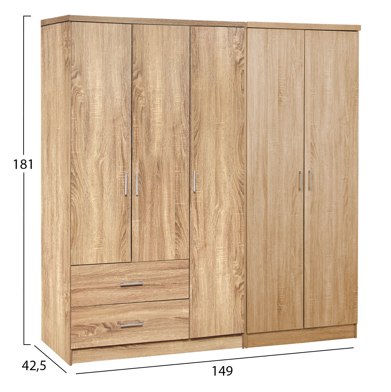 ΝΤΟΥΛΑΠΑ 5ΦΥΛΛΗ CAESAR HM21234.02 ΜΕΛΑΜΙΝΗ ΧΡΩΜΑ SONAMA 150x42.5x181Υεκ