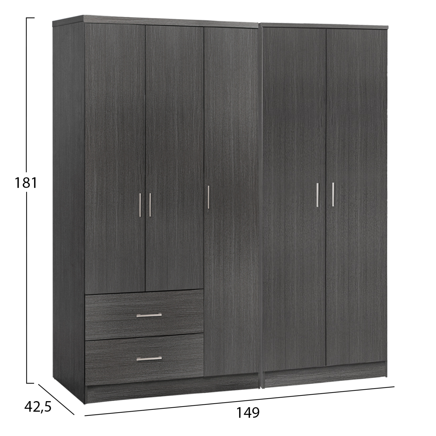 ΝΤΟΥΛΑΠΑ 5ΦΥΛΛΗ CAESAR HM21234.01 ΜΕΛΑΜΙΝΗ ΧΡΩΜΑ ZEBRANO 150x42.5x181Υεκ