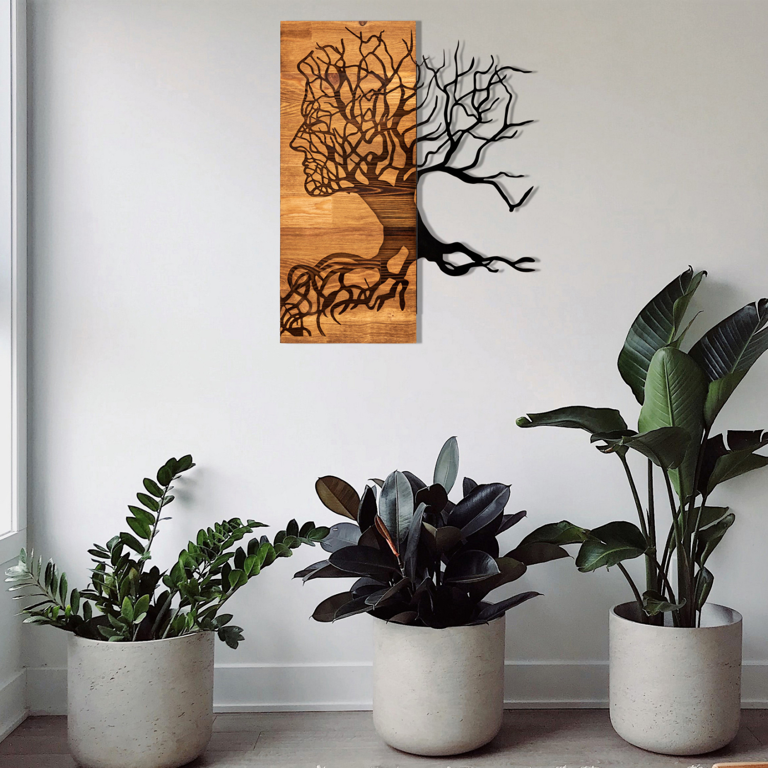 ΔΙΑΚΟΣΜΗΤΙΚΟ ΤΟΙΧΟΥ HM4804-ΦΥΛΛΑ ΜΕΤΑΛΛΟΥ ΜΑΥΡΑ-ΞΥΛΟ 45x3(βάθος)x58Υεκ.