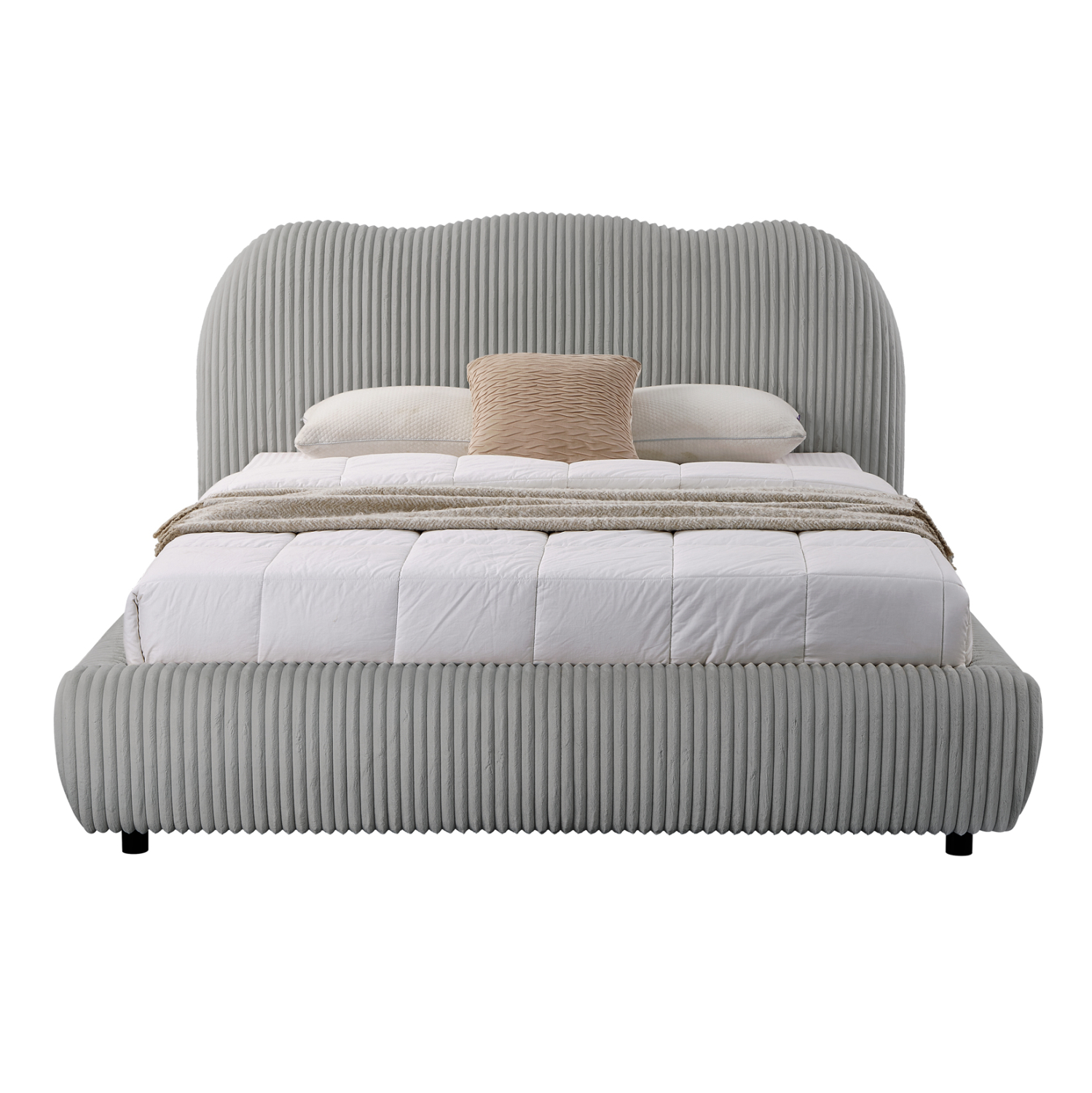 ΚΡΕΒΑΤΙ ΜΕ ΑΠΟΘ.ΧΩΡΟ KALLY HM729.01 ΓΚΡΙ FEAUX FUR ΥΦΑΣΜΑ--ΓΙΑ ΣΤΡΩΜΑ 160x200εκ