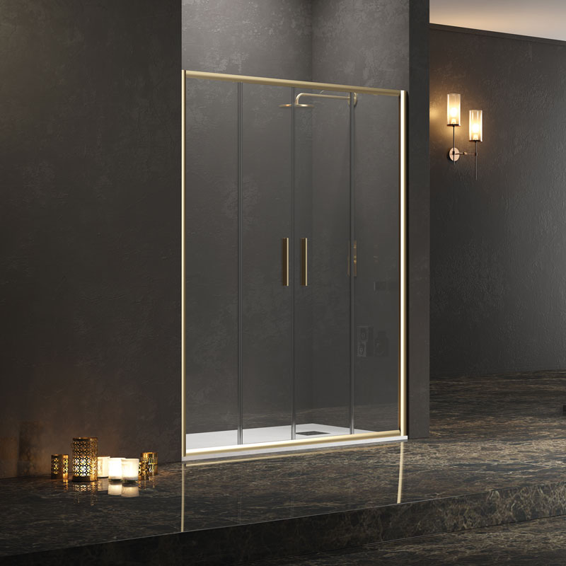 Καμπίνα από τοίχο σε τοίχο με διάφανο κρύσταλλο EFE 600 Gold KARAG 180x190cm