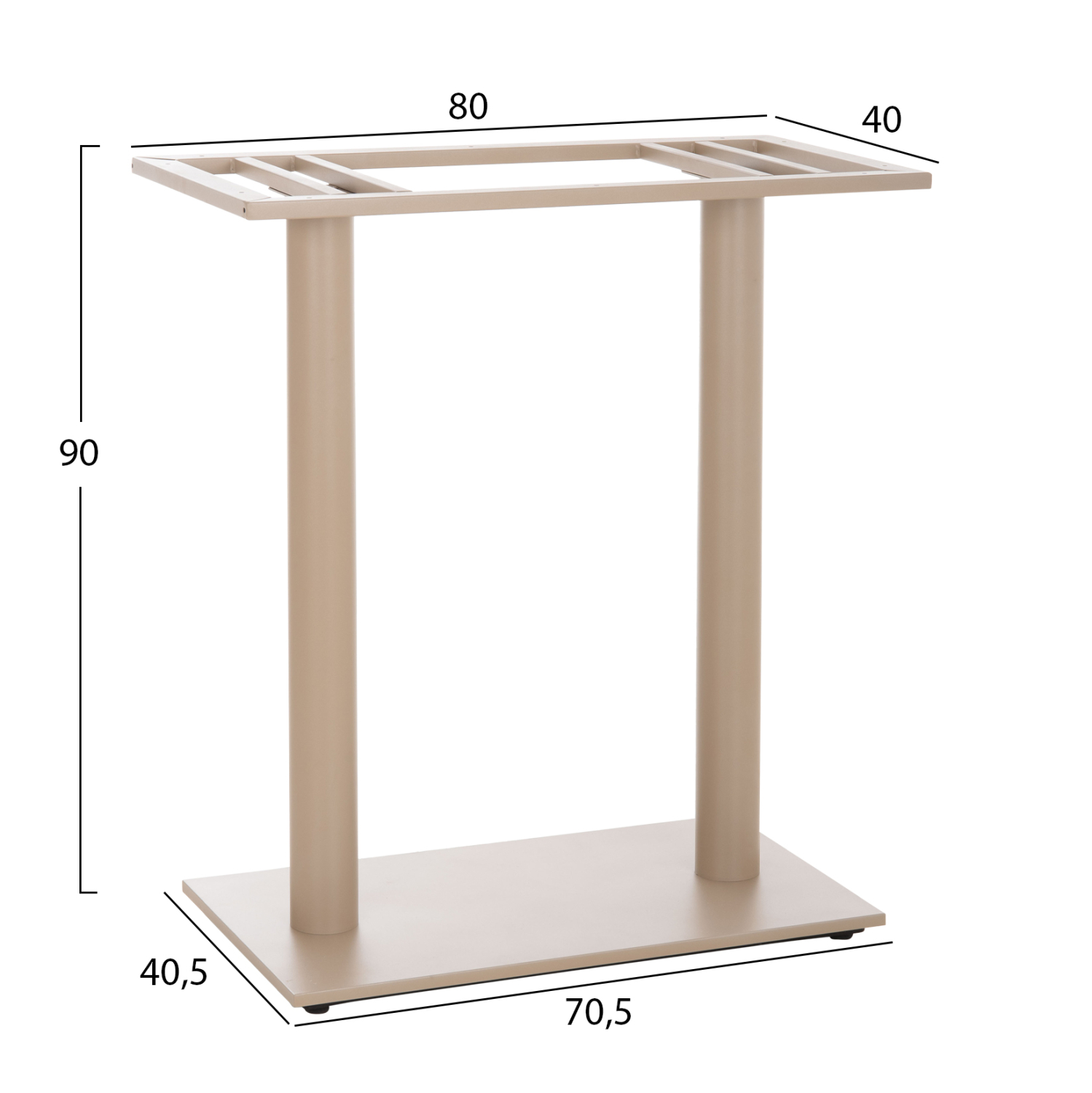 ΒΑΣΗ ΤΡΑΠΕΖΙΟΥ ΜΠΑΡ ΔΙΣΤΗΛΗ ΜΕΣ.ΥΨΟΥΣ HM478.25 ΜΕΤΑΛΛΟ ΚΑΠΟΥΤΣΙΝΟ ΜΑΤ 80x40x90Υεκ