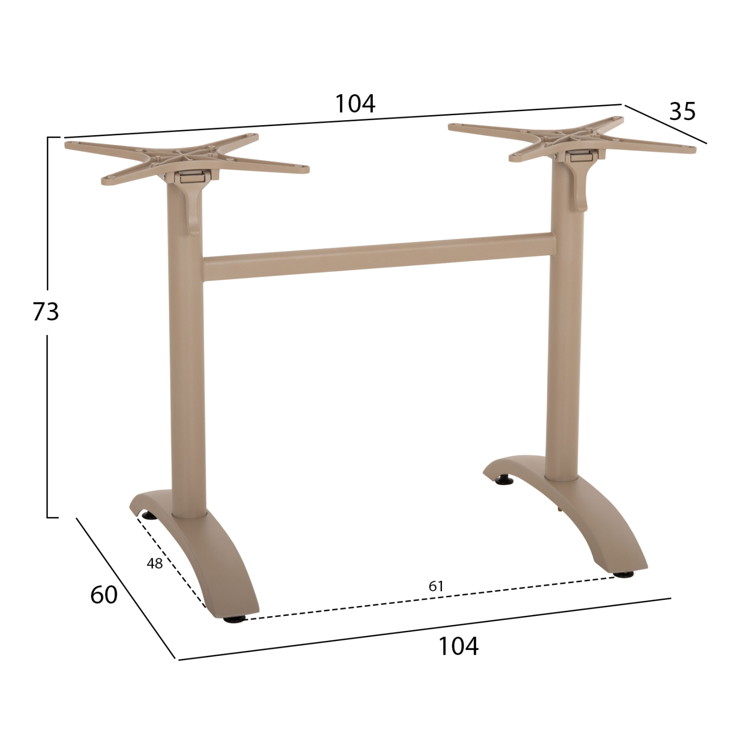 ΒΑΣΗ ΔΙΣΤΗΛΗ ΜΕ ΑΝΑΔΙΠΛΟΥΜΕΝΟΥΣ ΣΤΑΥΡΟΥΣ HM468.25 ΚΑΠΟΥΤΣΙΝΟ ΑΛΟΥΜΙΝΙΟ 78x59,5x73Υ