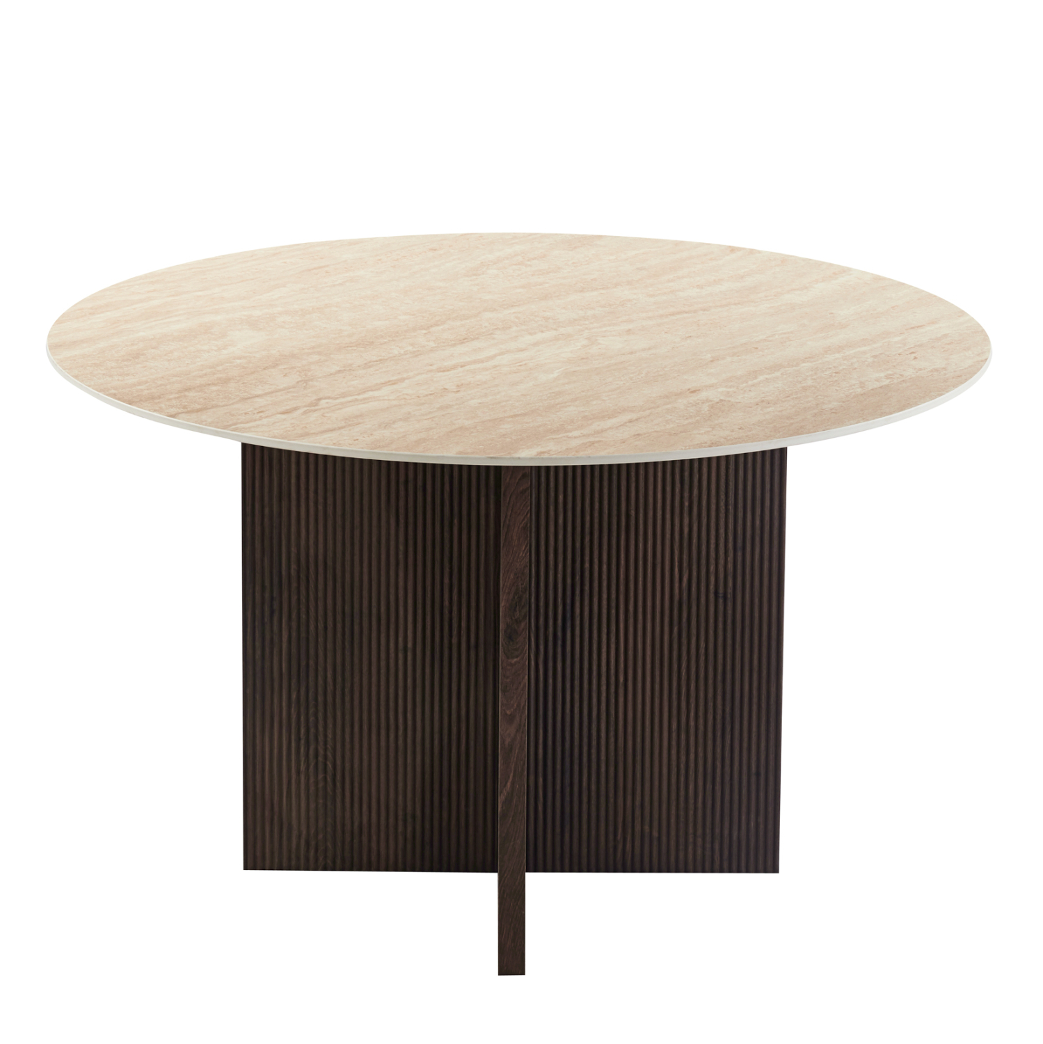 ΤΡΑΠΕΖΙ ΤΡΑΠΕΖΑΡΙΑΣ ΣΤΡΟΓΓΥΛΟ SKY HM18331 ΚΕΡΑΜΙΚΟ TOP ΟΨΗ ΤΡΑΒΕΡΤΙΝΑΣ Φ120x76Υεκ