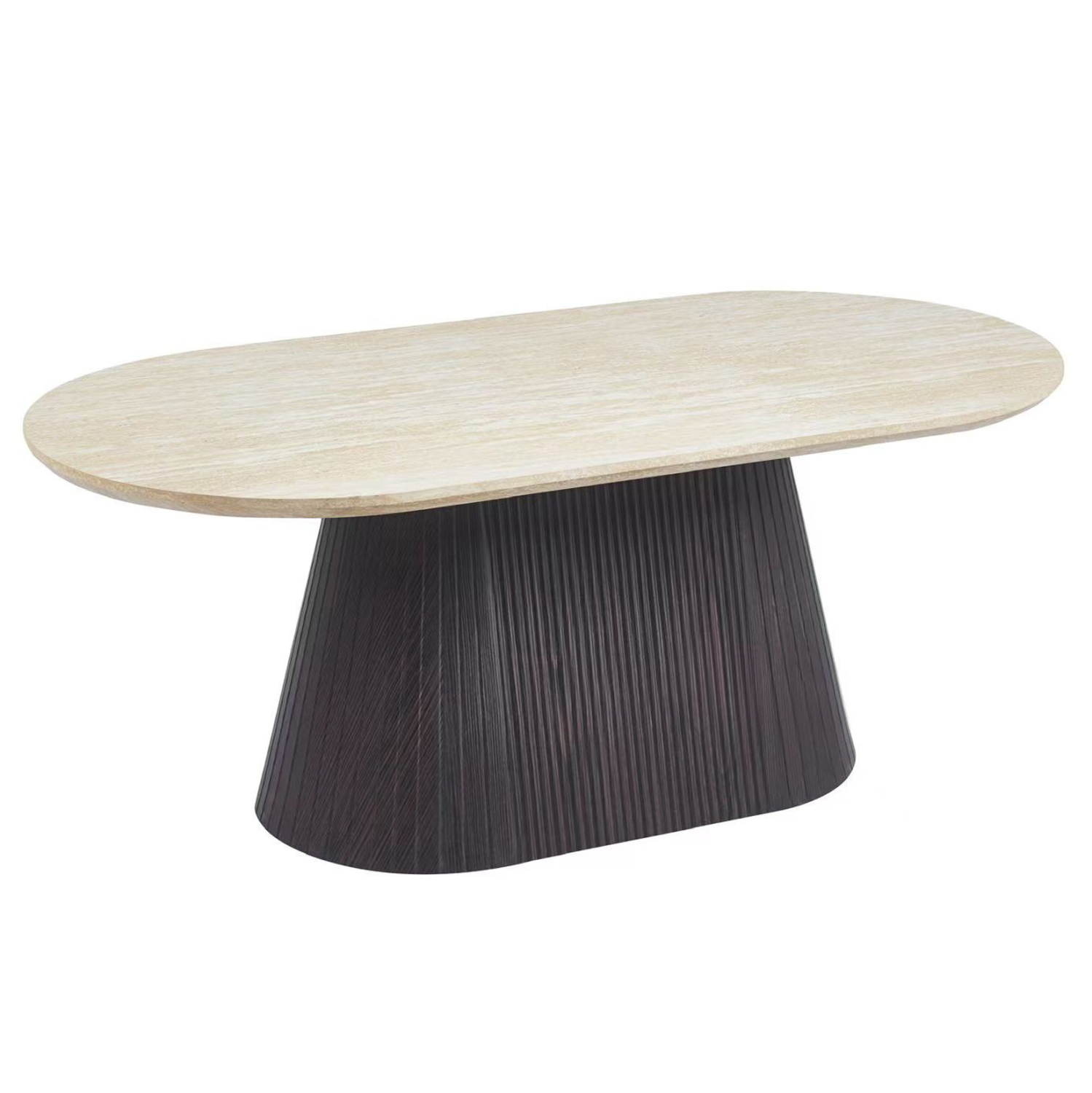 ΤΡΑΠΕΖΙ ΣΑΛΟΝΙΟΥ ΟΒΑΛ CATER HM18321 ΚΕΡΑΜΙΚΟ TOP ΟΨΗ ΤΡΑΒΕΡΤΙΝΑΣ-MDF ΒΑΣΗ 120x60x46Υεκ