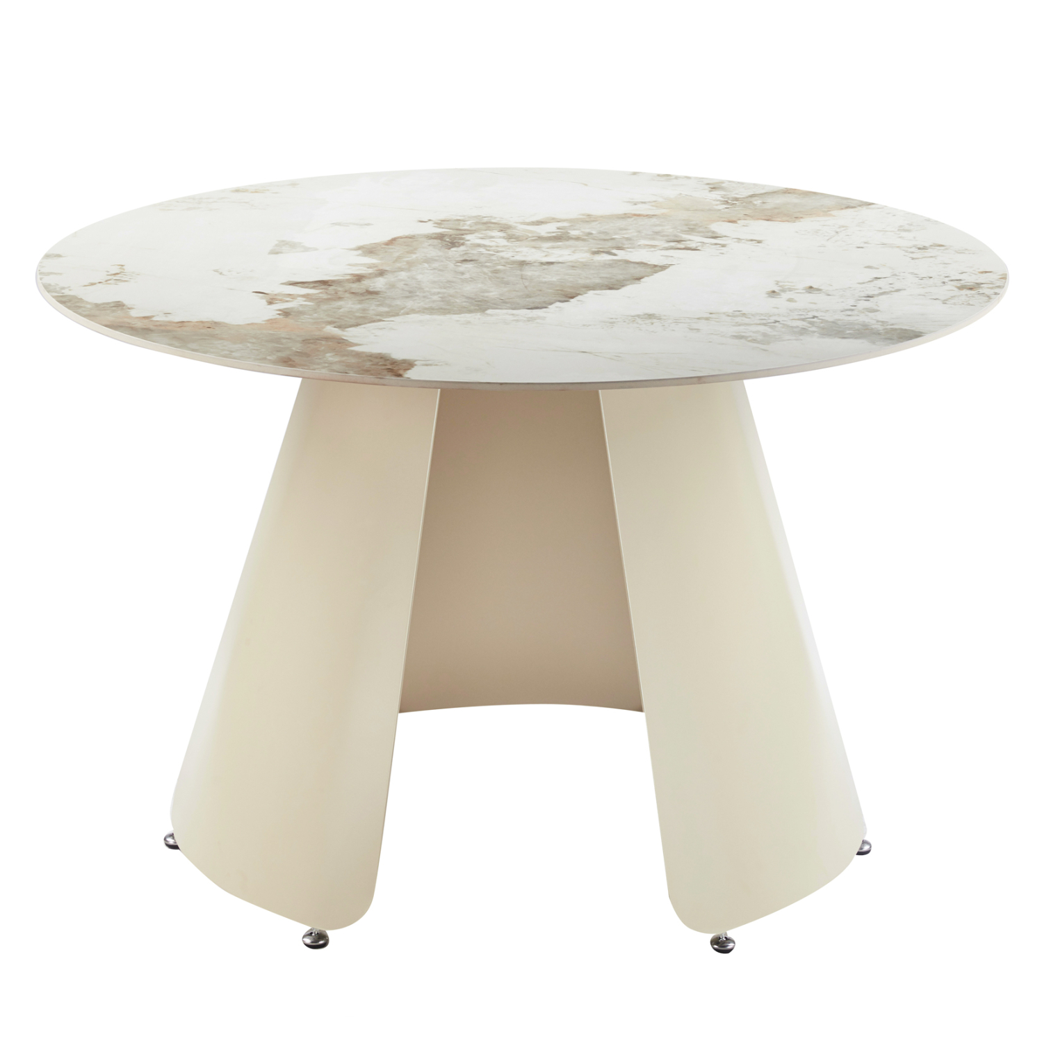 ΤΡΑΠΕΖΙ ΤΡΑΠΕΖΑΡΙΑΣ ΣΤΡΟΓΓΥΛΟ SEDAR HM18326 ΚΕΡΑΜΙΚΟ TOP--ΚΡΕΜ ΜΕΤΑΛ.ΠΟΔΙΑ Φ120x78Υ